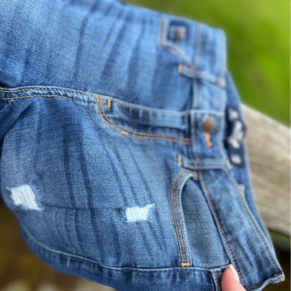 Hollister Women's Blue Ripped mid rise super Skinny stretch Jeans size 0 - Picture 10 of 11